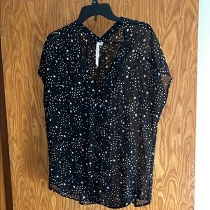 Bellatrix Black Sheer Starry Blouse size Medium